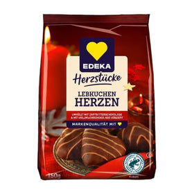 Edeka Herzstucke Lebkuchen Herzen Zartbitter German Gingerbread Cookies 150g (5.3oz)