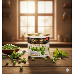 Kubanochka Canned Green Peas, Russian Style 400g (14.1oz)