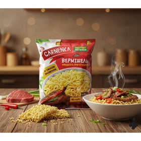 Garnenka Instant Noodles Beef Flavor, Ukrainian 60g (2.1oz)