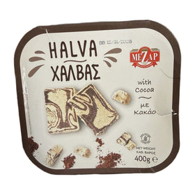 Mezap Halva With Cocoa, Greek Vegan Candy 400g (14.1oz)