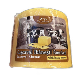 Carpathian Cascaval Ibanesti Smoked with Black Pepper Romanian Cheese 283g (10oz)