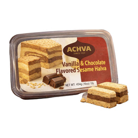 Achva Vanilla Chocolate Sesame Halva, Israeli 454g (16oz)