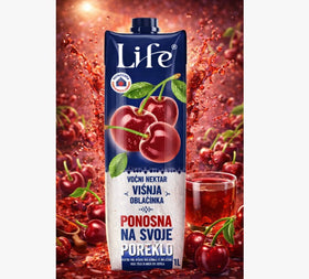 Nectar Life Premium Sour Cherry Juice, Serbian 1L (33.8fl oz)