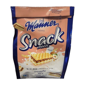 Manner Snack Minis Milk Hazelnut Wafers, Austrian 25g (0.9oz)
