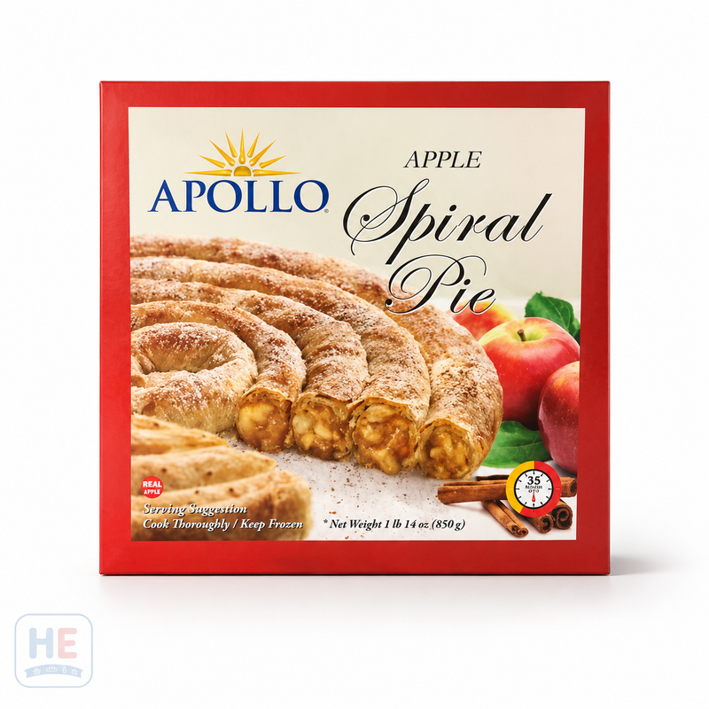 Apollo Apple Spiral Pie 850g — Bulgarian phyllo pastry with apple and cinnamon