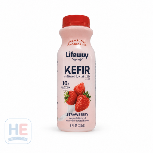 Lifeway Strawberry Low-Fat Kefir 236ml — strawberry-flavored probiotic cultured milk drink