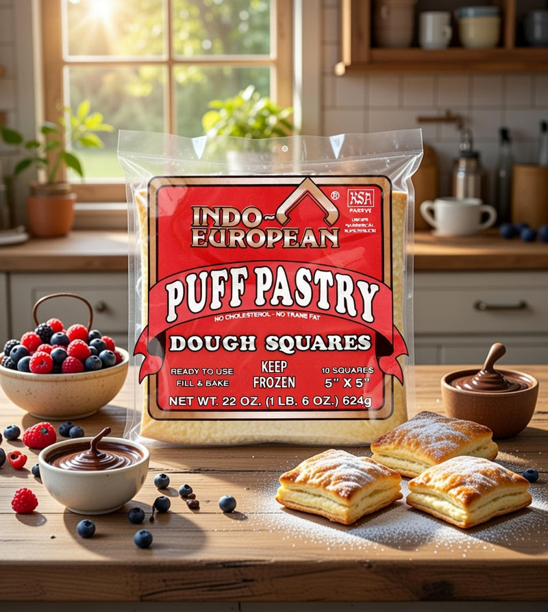 Indo Euro Puff Pastry Dough Squares 624 g