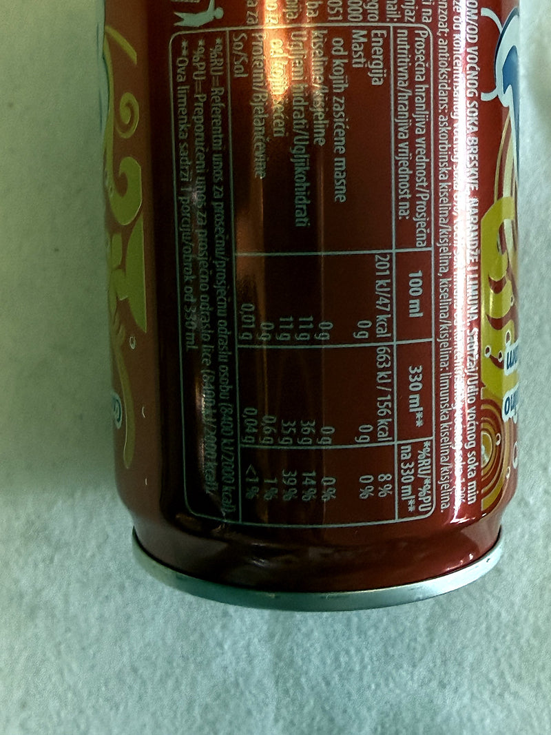 Knjaz Miloš Ivi Peach Breskva Sparkling Fruit Drink 330ml (11.2fl oz)