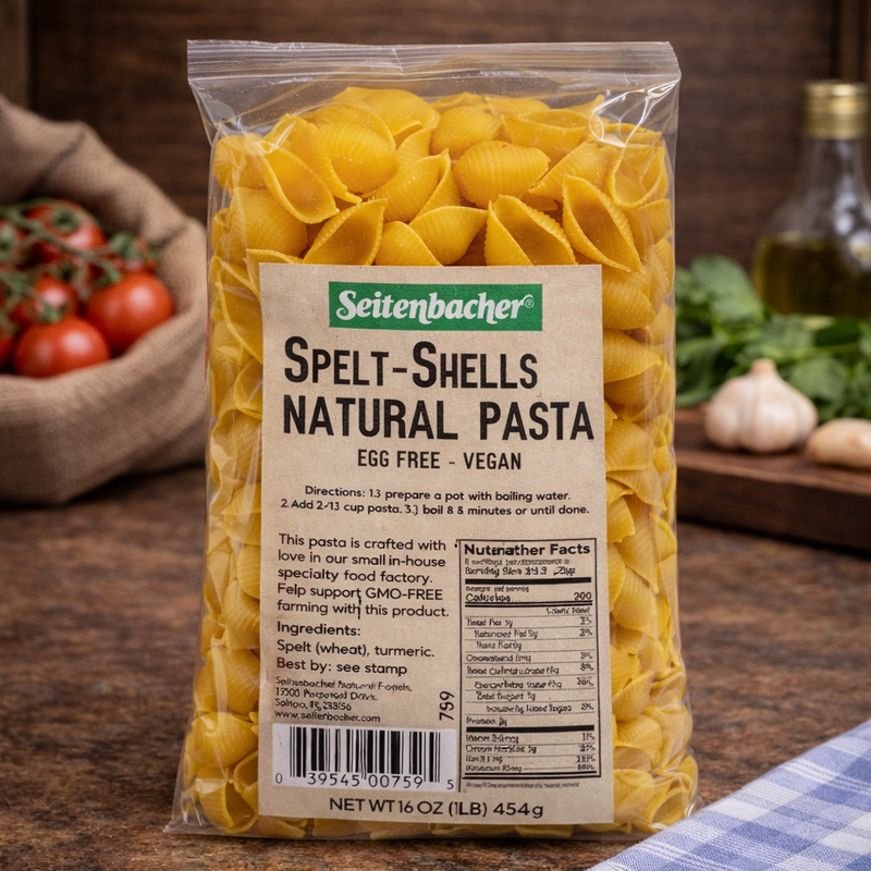 Seitenbacher Vegan Spelt Pasta Shells 454 g (16 oz)