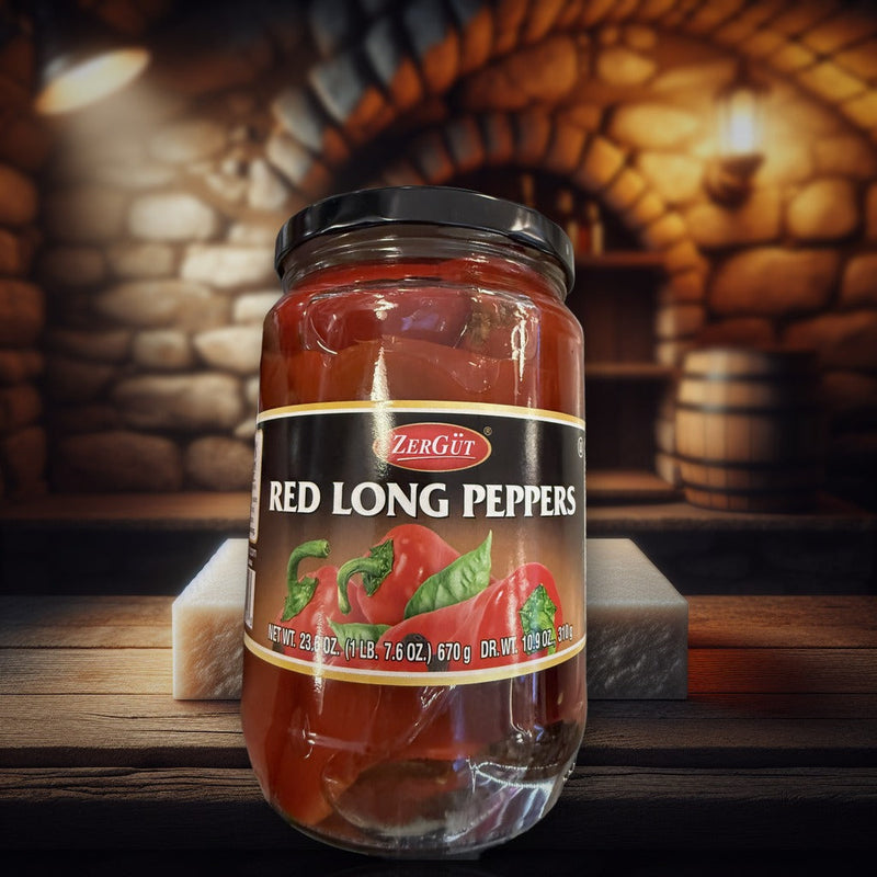 Zergüt Red Long Peppers, Bulgarian Pickled 670g (23.6oz)