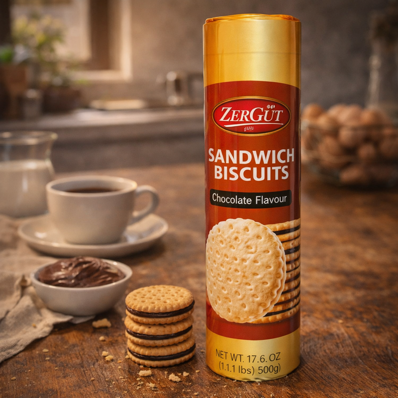 Zergut Chocolate Sandwich Biscuits Cocoa Cream Filling 500 g
