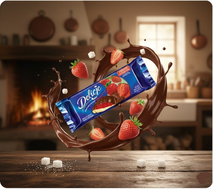 Delicje Szampanskie Strawberry Jelly Cookies 147 g