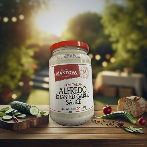 Fratelli Mantova 100% Italian Alfredo Roasted Garlic Sauce 12.5 oz (350g)