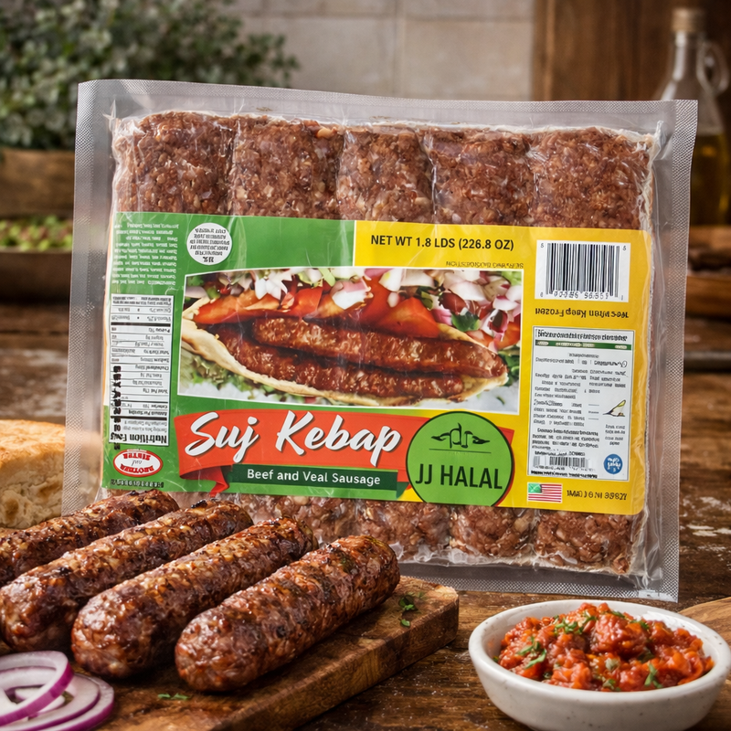 Jj Halal Suj Kebap Beef & Veal Sausage 816 g