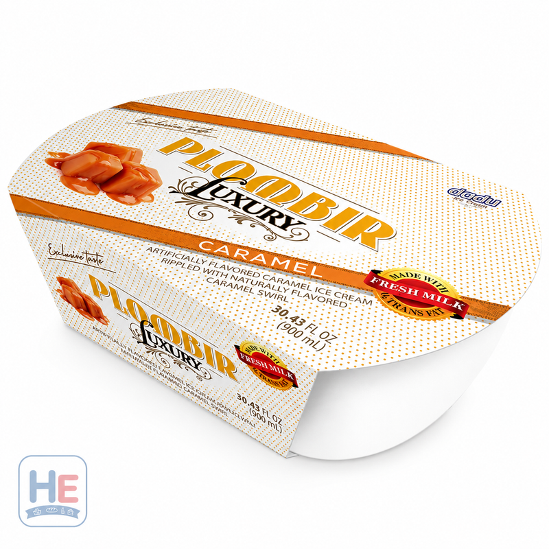 Dadu Luxury Plombir Caramel Ice Cream, Lithuanian Style 900ml (30.4fl oz)
