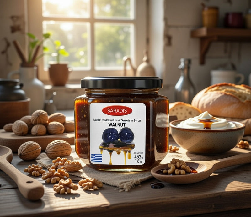 Saradis Walnut Spoon Sweet in Syrup 453 g