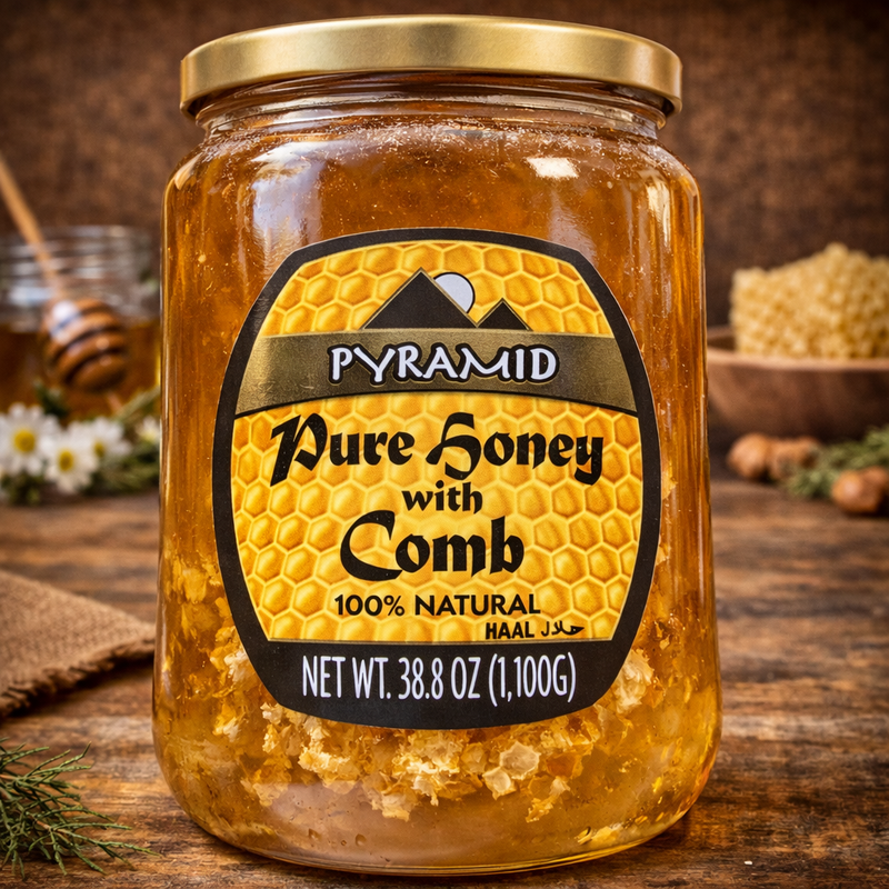 Pyramid Pure Honey with Comb 1100 g