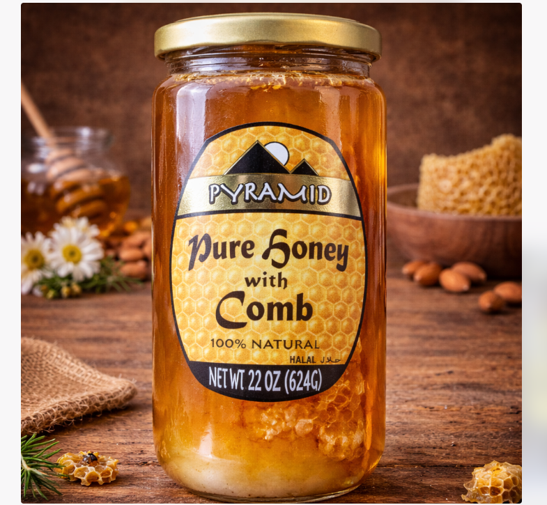Pyramid Pure Honey with Comb 624 g