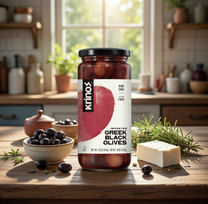 Krinos Greek Black Olives 1 lb