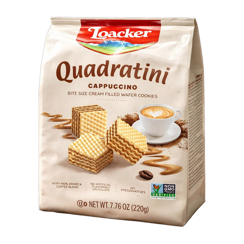 Loacker Quadratini Cappuccino Wafers 220 g | Hamilton Euromarket
