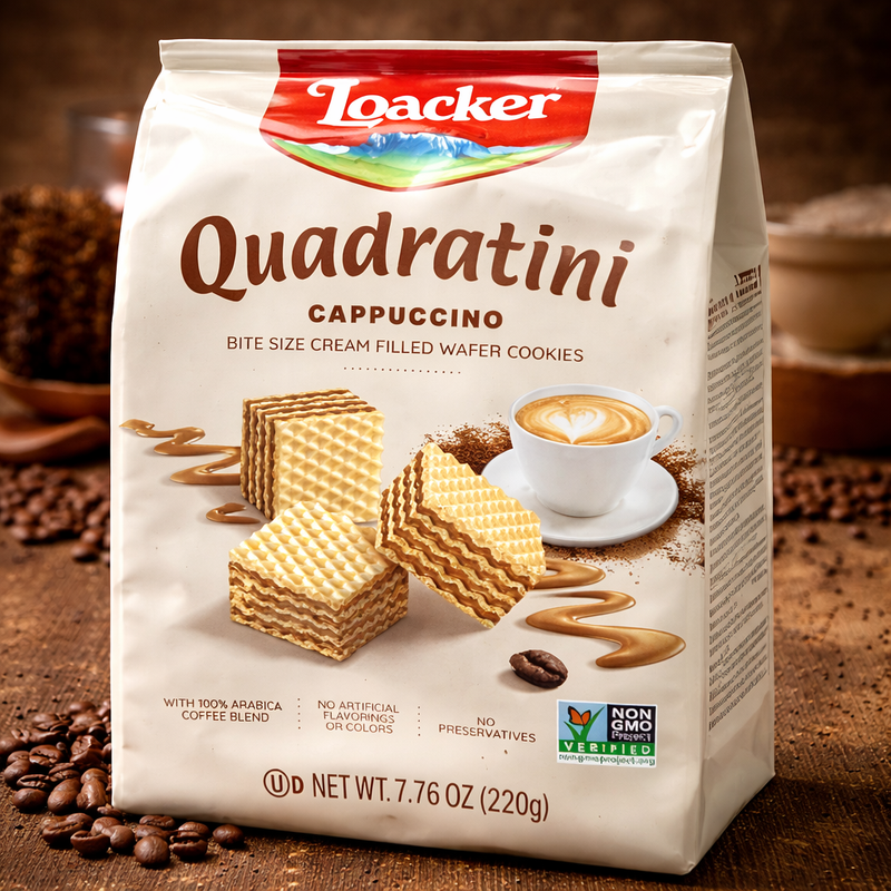 Loacker Quadratini Cappuccino Wafers 220 g
