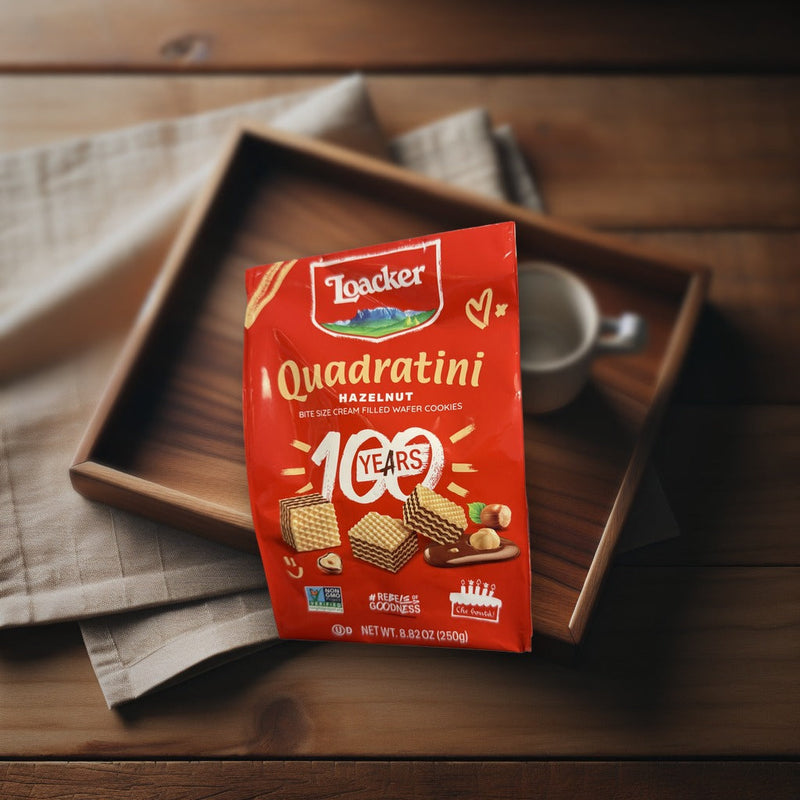 Loacker Quadratini Hazelnut Cream Filled Wafer Cookies 250g (8.8oz)