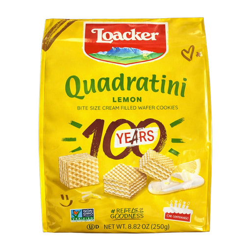 Loacker Quadratini Lemon Creme-Filled Wafer Cookies 250 g | Hamilton Euromarket