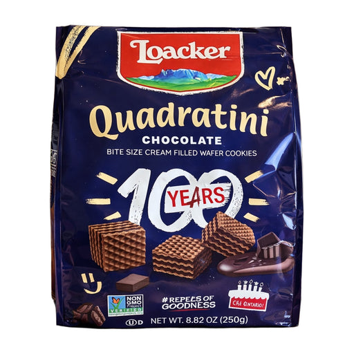 Loacker Quadratini Chocolate Creme-Filled Wafer Cookies 250 g | Hamilton Euromarket