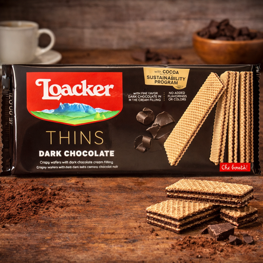 Loacker Thins Dark Chocolate Wafer 150g — authentic snack from Austria | Hamilton Euromarket