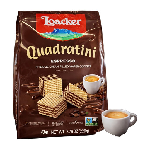 Loacker Quadratini Espresso Wafer Cookies 220 g (7.76 oz) | Hamilton Euromarket