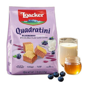 Loacker Quadratini Wafer Bites Blueberry Yogurt 220 g | Hamilton Euromarket