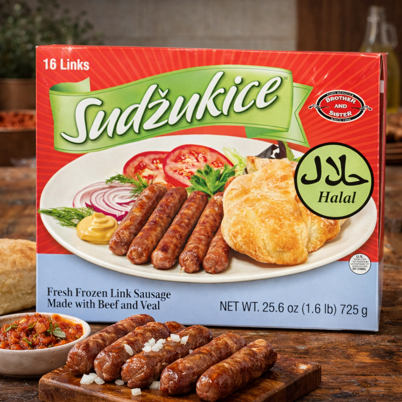Brother & Sister Sudzukice Beef & Veal Halal Sausage 725 g