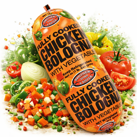 Brother And Sister Fully Cooked Chicken Bologna with Vegetables 454g (1lb)