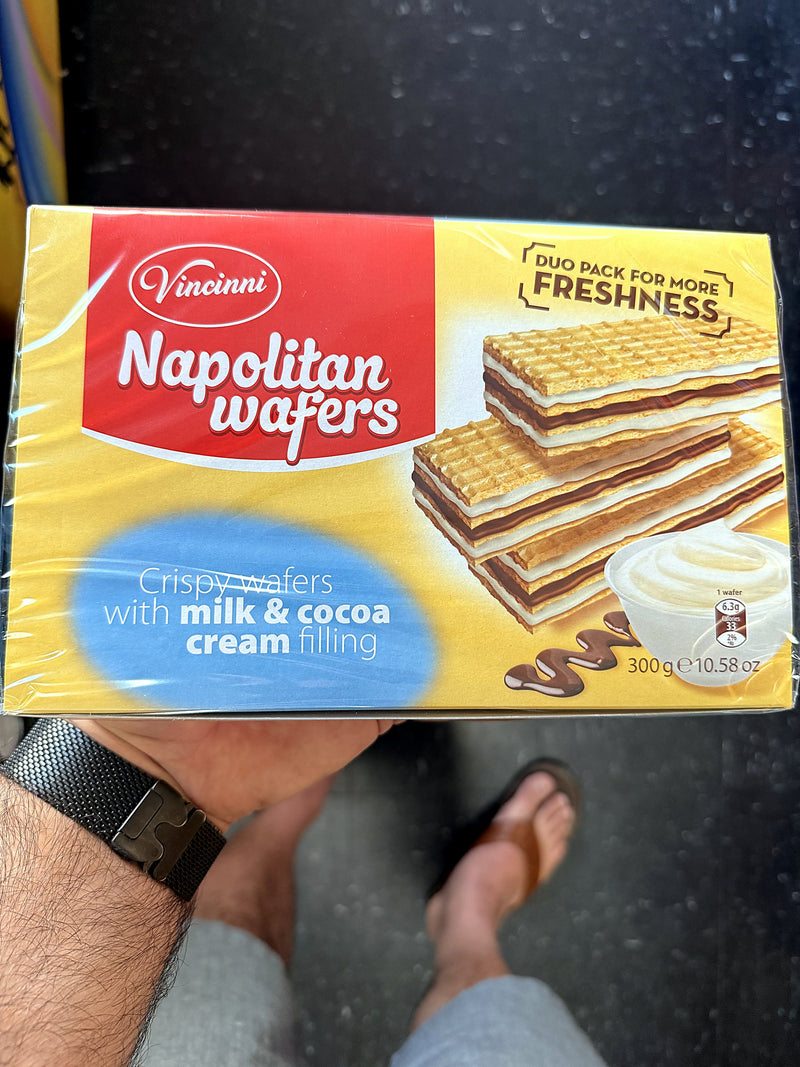 Vincinni Napolitan Wafers Milk & Cocoa Cream 300g (10.58oz)