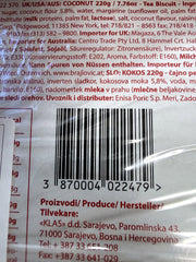 Klas Sarko Kokos Coconut Tea Biscuits, Bosnian 220g (7.76oz)