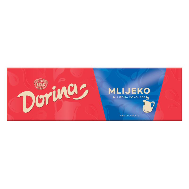 Kraš Dorina Milk Chocolate Bar 220g — OEM packshot