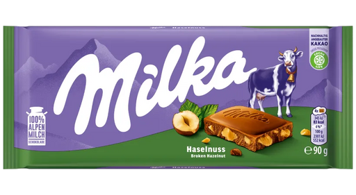 Milka Broken Hazelnut Milk Chocolate Bar 90g (3.2oz)