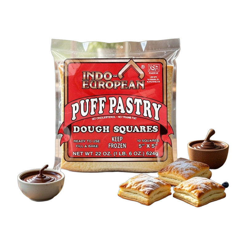Indo Euro Puff Pastry Dough Squares 624 g | Hamilton Euromarket
