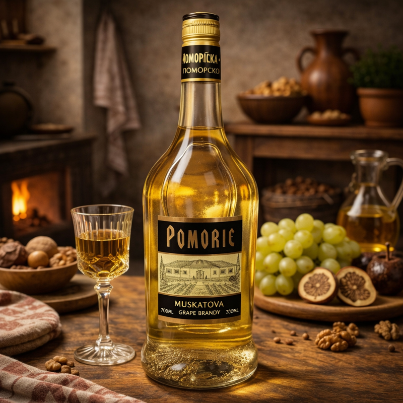 Pomorie Muskatova Grape Brandy 700 mL