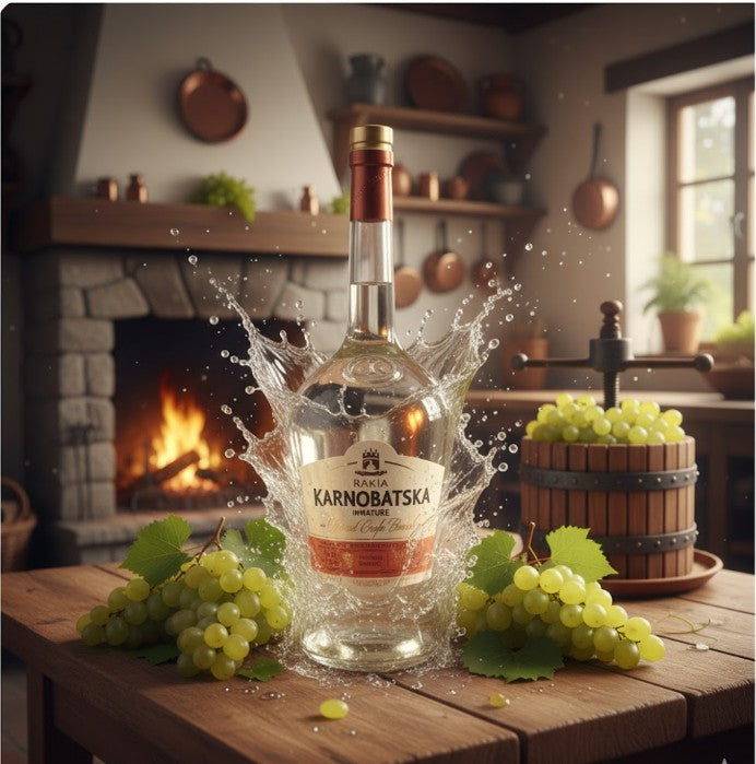 Karnobatska Muscat Grape Brandy Rakia 1000 ml (1 L)
