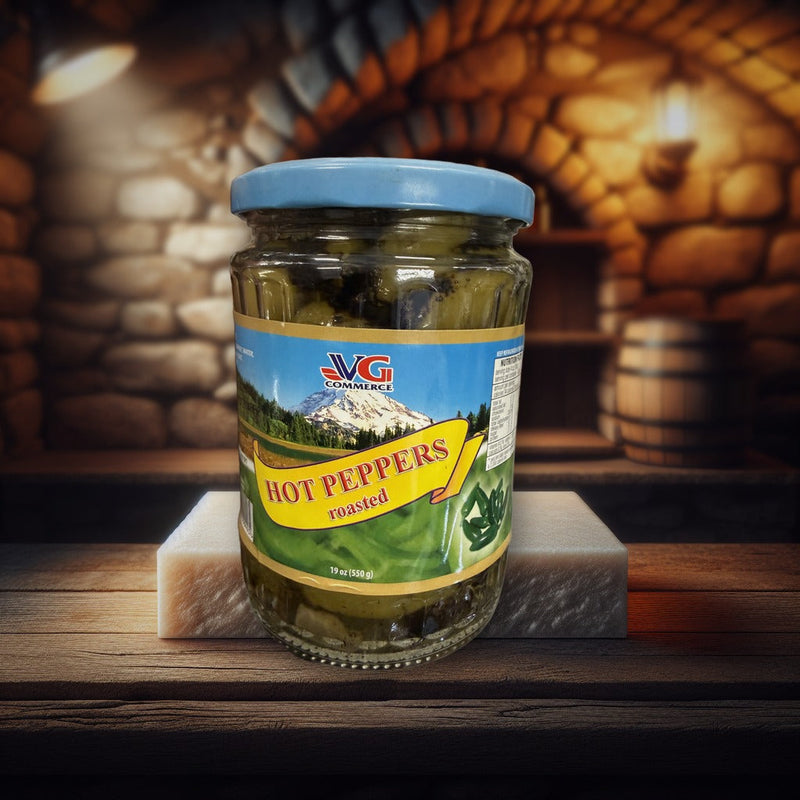 Vg Commerce Hot Peppers Roasted 19 oz (550 G) — authentic pantry from Bulgaria | Hamilton Euromarket