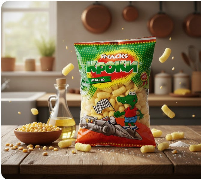 Kroki Butter Flavored Sticks 50 g — authentic snack from Serbia | Hamilton Euromarket