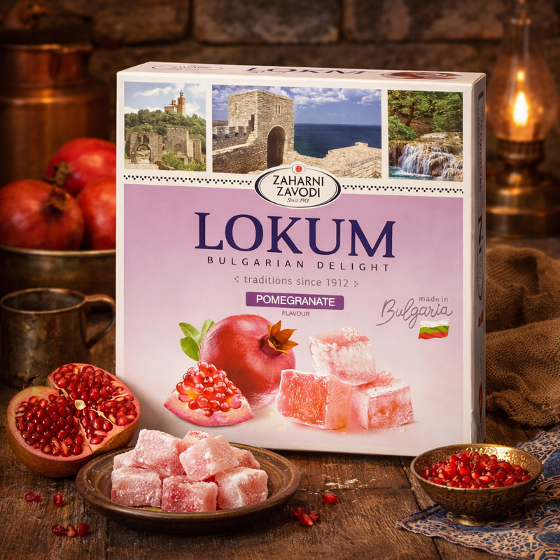 Zaharni Zavodi Lokum Pomegranate Turkish Delight 170g — authentic snack from Bulgaria | Hamilton Euromarket