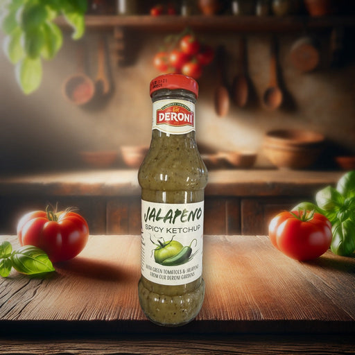 Deroni Jalapeno Spicy Ketchup With Green Tomatoes & Jalapeno 500 g — authentic pantry from Bulgaria | Hamilton Euromarket