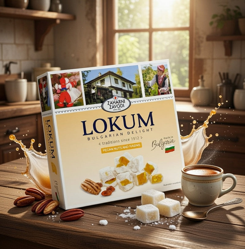 Zaharni Zavodi Lokum Bulgarian Delight Pecan & Raisins 170 g — authentic snack from Turkey | Hamilton Euromarket