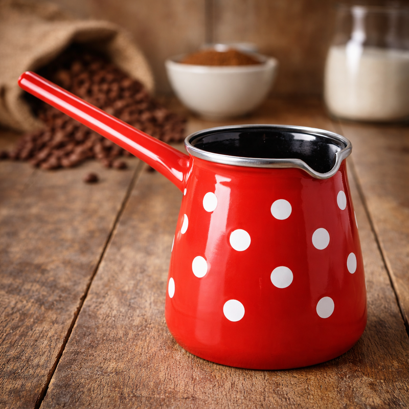 EMO Coffee Pot Red White 6cm