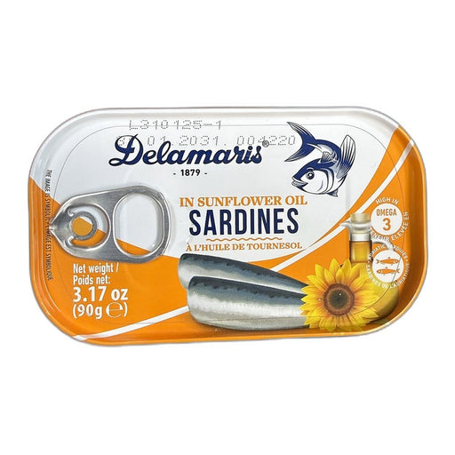Delamaris Sardines in Sunflower Oil, Slovenian Canned Fish 90g (3.2oz) | HE gallery 3838929411662 #2
