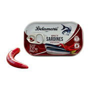 Delamaris Spicy Sardines in Sunflower Oil 90 g | Hamilton Euromarket
