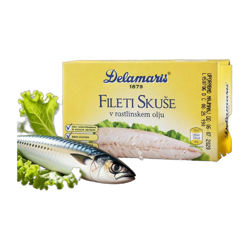 Delamaris Mackerel Fillets in Sunflower Oil 125 g | Hamilton Euromarket