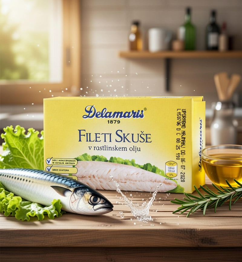 Delamaris Mackerel Fillets in Sunflower Oil 125 g